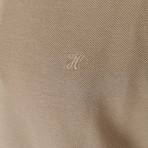 Long Sleeve Polo Neck T-Shirt // Stone (Medium)