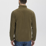 Long Zipper Fleece Jacket // Green (Medium)