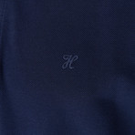 Long Sleeve Polo Neck T-Shirt // Indigo (Medium)