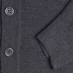 Classic Cut Wool Cardigan // Anthracite (Small)