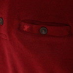 Thessaloniki Knitted Polo Neck Sweatshirt // Claret Red (Medium)