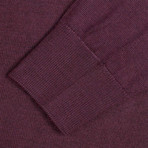 Classic Cut Wool V-Neck Sweater // Burgundy (Small)