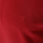 Long Sleeve Polo Neck T-Shirt // Red (Medium)