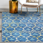 Leilani Damask // Blue (36"L x 60"W x 0.25"H)