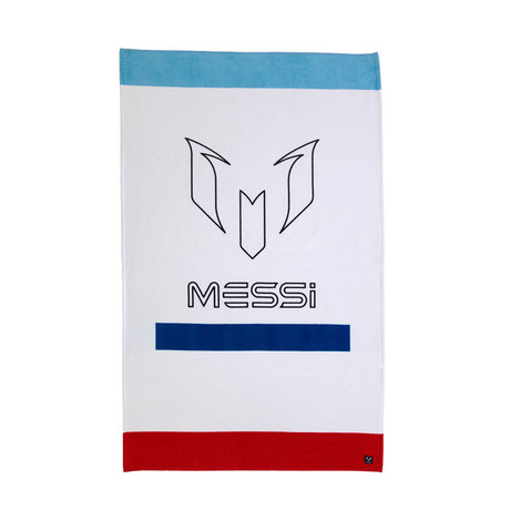 Messi Logo Bar Beach Towel (Black)