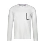 Bonded Pocket Long-Sleeve Crew // White (M)