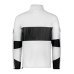 Mixed Media Funnel Jacket // Off White + Black (S)