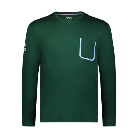 Bonded Pocket Long-Sleeve Crew // Evergreen (S)
