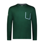 Bonded Pocket Long-Sleeve Crew // Evergreen (M)