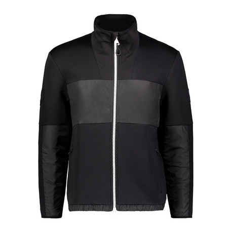 Mixed Media Funnel Jacket // Black (S)