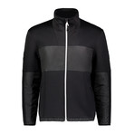 Mixed Media Funnel Jacket // Black (S)