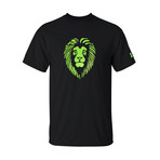 Reflective Lions Head T-Shirt // Black + Neon (L)