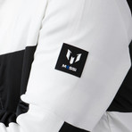 Mixed Media Funnel Jacket // Off White + Black (S)