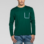 Bonded Pocket Long-Sleeve Crew // Evergreen (M)