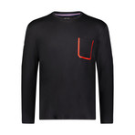 Bonded Pocket Long-Sleeve Crew // Black (M)