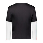 Cut + Sew Long-Sleeve Crew // Black + White (M)