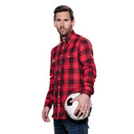 Woven Plaid Shirt // Red + Black (S)