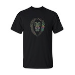 Reflective Lions Head T-Shirt // Black + Rainbow (L)