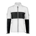 Mixed Media Funnel Jacket // Off White + Black (S)