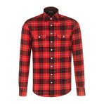 Woven Plaid Shirt // Red + Black (S)