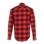 Woven Plaid Shirt // Red + Black (S)