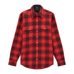 Woven Plaid Shirt // Red + Black (S)