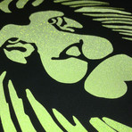 Reflective Lions Head T-Shirt // Black + Neon (L)