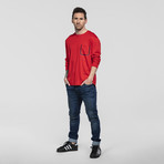 Bonded Pocket Long-Sleeve Crew // Red (M)