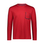 Bonded Pocket Long-Sleeve Crew // Red (M)