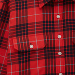 Woven Plaid Shirt // Red + Black (S)