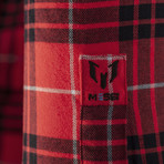 Woven Plaid Shirt // Red + Black (S)