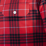 Woven Plaid Shirt // Red + Black (S)