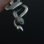 Animal Collection // Snake Pendant // Silver + Green