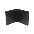 Chevron-S // Men's Folded Wallet (Narrow Type) (Black + Black)