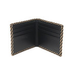 Chevron-S // Men's Folded Wallet (Narrow Type) (Black + Black)