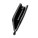 Diamond Frame // Zipped Coin Purse (Large) (Black + Black)