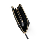 Chevron-S // Zipped Long Wallet (Black + Black)