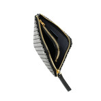 White Frame // Zipped Coin Purse (Large) (Navy + White)