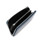 White Frame // Zipped Long Wallet (Navy + White)