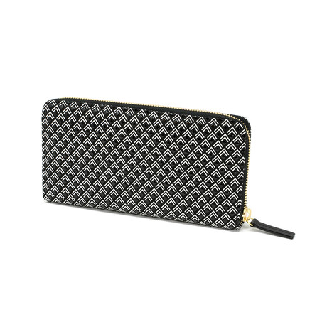 White Frame // Zipped Long Wallet (Navy + White)