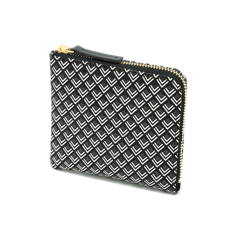 White Frame // Zipped Coin Purse (Large) (Navy + White)