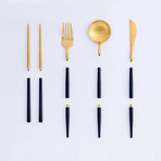 BYO Cutlery Full Set // Noir Gold