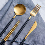 BYO Cutlery Full Set // Noir Gold