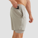 Hi-Flex™ Training Shorts 7" Lined // Pale Khaki (Extra Small)