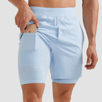 Hi-Flex™ Training Shorts 7" Lined // Pastel Blue (Extra Small)