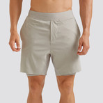 Hi-Flex™ Training Shorts 7" Lined // Pale Khaki (Extra Small)
