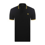 Lucian Tipped Polo Shirt // Black + Yellow (M)