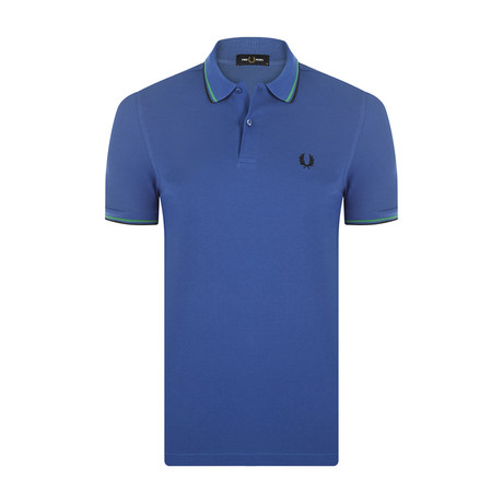 Frankie Tipped Polo Shirt // Modern Blue + Modern Green + Black (S)