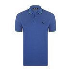 Frankie Tipped Polo Shirt // Modern Blue + Modern Green + Black (L)