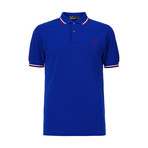 Nicholas Tipped Polo Shirt // Royal Blue + White + Red (S)